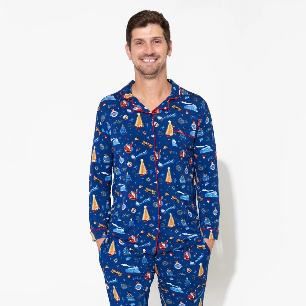 The Polar Express Bamboo Men's Pajama Set - Blue